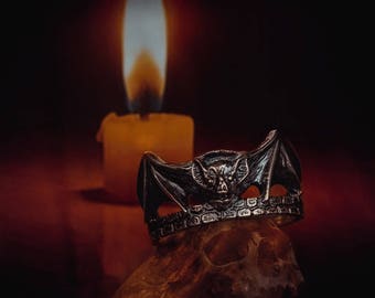 Bat Ring Sterling Silver 925 Gothic Animal Vampire Oringo Halloween