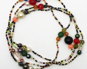 52" multi color and multi bead necklace