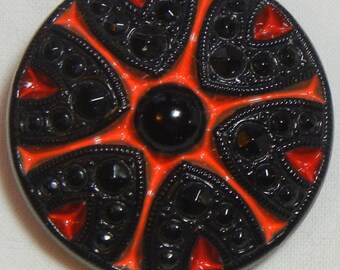 Dramatic Czech Glass Button