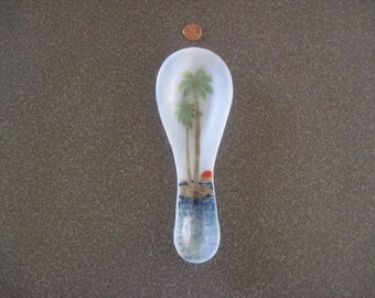 Fused Glass Palm Tree Spoon Rest