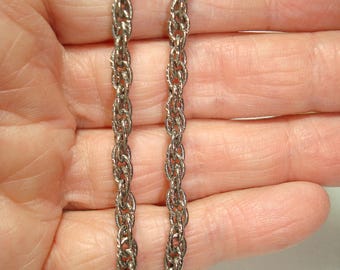 1928 Brand Make Antiqued Silver Tone Textured Twisted Rope Chain.