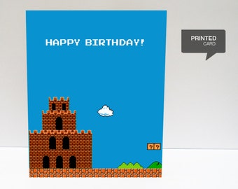 Mario birthday card | Etsy