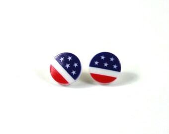 Patriotic earrings fourth of July earrings 4th of July