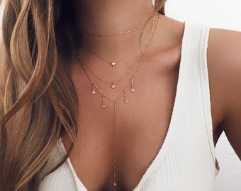 Delicate necklace, lariat necklace, gift for her, Y necklace, best seller, bridesmaids gift