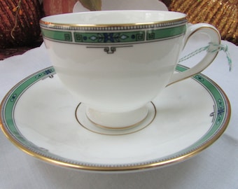 VINTAGE - From England - Wedgwood Jade Teacup and Saucer