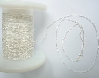Sterling silver fine curb chain (1x1.5mm)