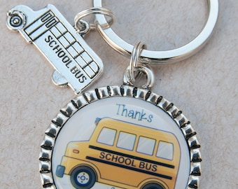 School Bus Driver Gift, Thank You, Key Chain for Bus Driver, Yellow School Bus Keychain