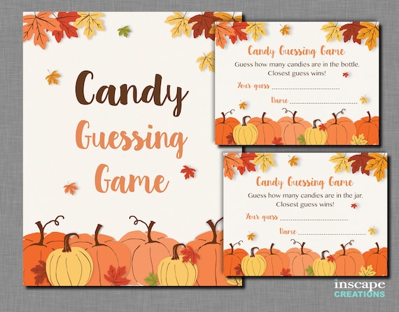 Pumpkin Candy Guessing Baby Shower Game Printable Guess How