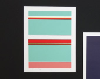 Handmade 5 Color Screenprint Purple Floater Stripes, limited edition