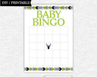 deer blank bingo card baby shower