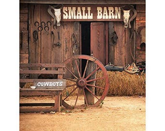 Custom Vinyl Western Barn Cowboys Photography Studio Backdrop Background