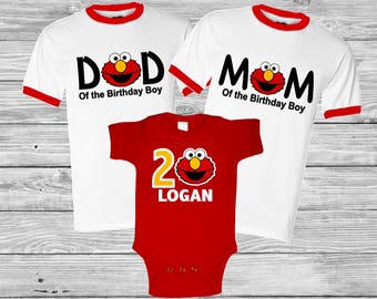 Personalized Elmo Monster Birthday Shirt Family Set 1st, 2nd , 3rd Birthday- Family set. Raglan Baseball or Regular T-shirts available