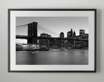 New York - Brooklyn Bridge and Lower Manhattan Home Decor, Wall decor, Home Wall decor, Office Wall decor, Fine Art Photography