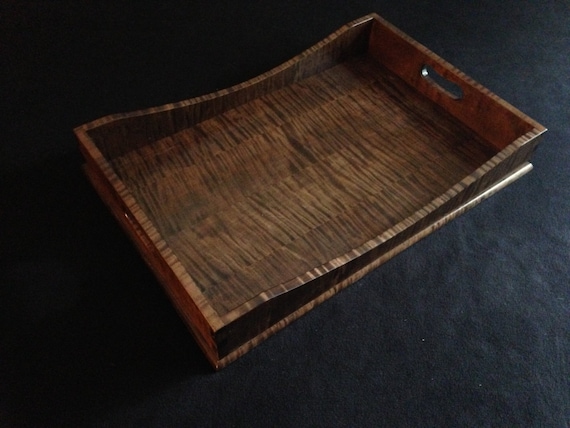 12" x 18" Brown Tiger Maple Serving Tray