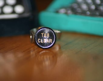 Tab Clear Typewriter Key Ring