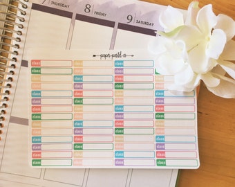 Pastel Class Label Stickers, Planner Stickers for use with Erin Condren Life Planner™, Happy Planner, Recollections Planner
