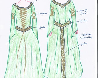 Medieval princess dress. hand made medieval dress
