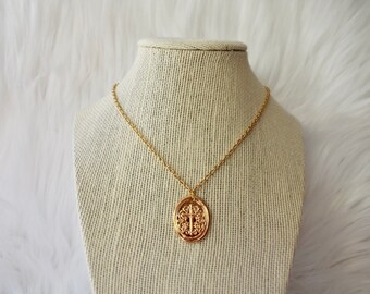 Gold coin necklace Greece coin necklace Medallion necklace