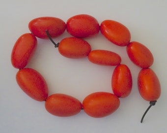 Orange Strand 0, 12 Tagua Nuts, Vegetable Ivory, EcoBeads, Tagua, Natural, Organic Seeds