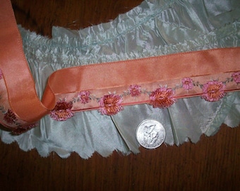 1 foot of a Rare antique silk french ribbon