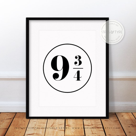 9 3/4 Harry Potter Train Platform Number Sign PRINTABLE Wall