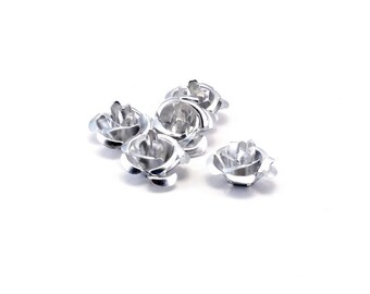 Set of 10 Pink Silver Aluminum