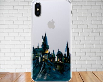 Hogwarts School case iPhone X Potter Castle case Galaxy S9 Harry Potter TPU case iPhone 8 Clear case iPhone 7 Samsung Note 8 Pixel 2 iPod 6