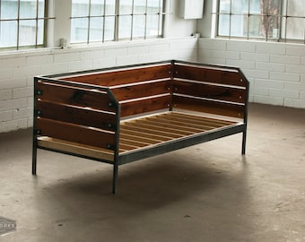 Modern Redwood Daybed or Sofa, Steel Frame, Custom, 'Meyers' Series