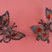 Rare Metal Barrette Butterflies with Wings on Springs. Вecorated with Сolored Beads. Soviet Pins, Soviet Badges. Made in USSR.