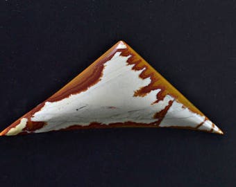Owyhee Jasper 34.66cts Trillion cabochon Oregon T1209 Brown White Cab Cabochon Loose Gemstone Jewelry Making Semi Precious