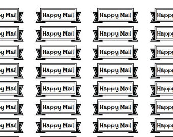 happy mail banner stickers, happy mail stickers, envelope decorations