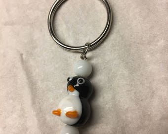 White Bottom Penguin Keychain