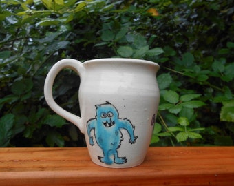 Handmade monster Coffee mug porcelain
