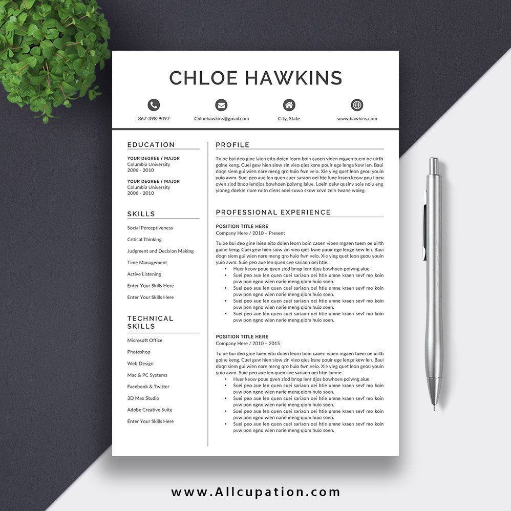 etsy resume template 5 pages resume template for instant download the chloe resume - Etsy Resume Template etsy resume template 5 pages resume template for instant download the chloe resume - Etsy Resume Template