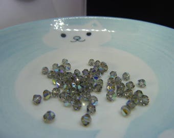 Set of 65 beads - Black DIAMOND AB - 4 mm SWAROVSKI
