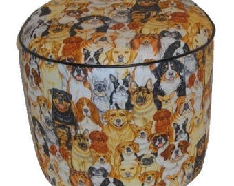 Sitting group dogs fabric pouf 1509