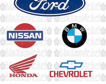 logo cars SVG,PNG,DXF,jpg,pdf,25 files,cutting files,ford svg,nissan svg,bmw svg,honda svg,chevrolet svg,logo ford,to cricut,to cameo