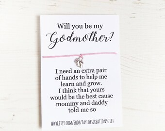 Will you be my Godmother?,Godmother gift, asking godmother, fairy godmother, naming ceremony, Baptism, Christening, friendship bracelet