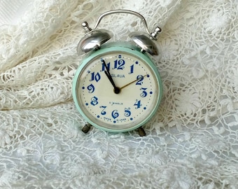 Vintage Alarm Clock, Retro Alarm Clock, Antique Alarm Clock, Shabby Chic Clock, Russian Clock, Desk Vintage Clock, Shabby Chic Decor