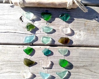 Sea Glass SunCatcher // Genuine Sea Glass + Driftwood// Sun Catcher// Nautical Decor// Beach Glass// SeaGlass Art// Coastal Decor