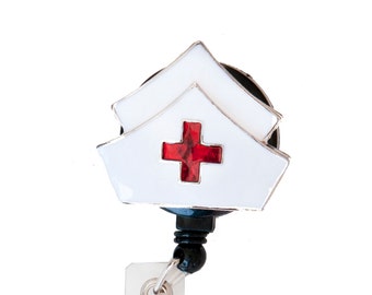 Nurse Hat RN Retractable Badge Reels/ ID Badge Holder