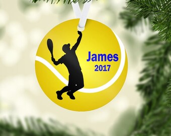 Tennis ornament, Tennis player ornament, Tennis Christmas ornament, personalized ornament, tennis team gift, Tennis player gift