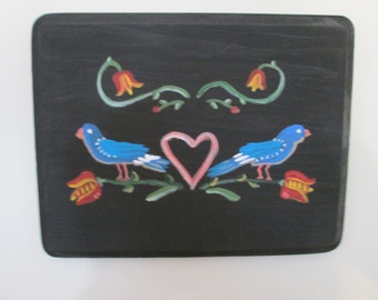 Decorative plaque. Wedding gift. Personalized Name for Wedding, Anniversary. Pennsylvania Dutch German. Special, signed Folk Art gift.