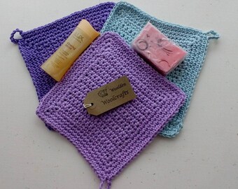 Washcloths,Facecloths,100% cotton,Mothers Day gift,present,flannel,crocheted