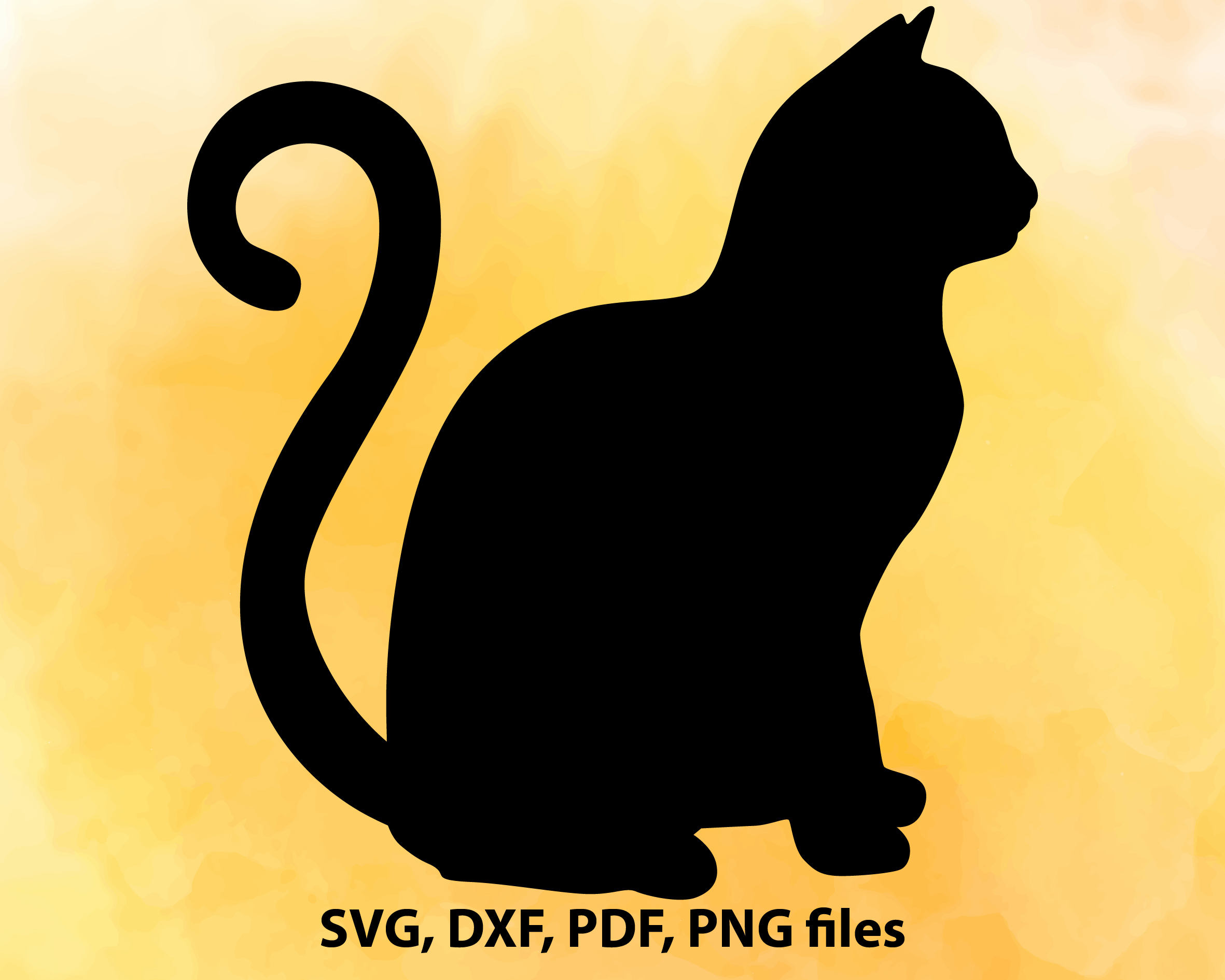 Download Cat DXF Cats Silhouette Cats SVG File Cat Cut File Cat