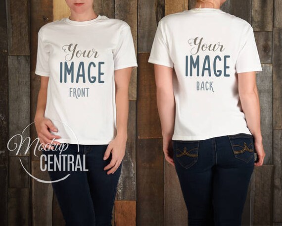 Download Blank White Women's T-Shirt Apparel Mockup Photo Front