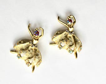 Pair of vintage ballerina pins