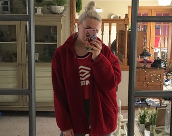 Sherpa Fleece Pixie Jacket Red