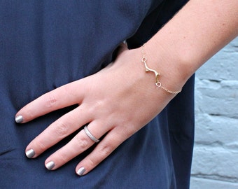 Gold Branch Bracelet-Twig Bracelet-Dainty Bracelet-Delicate Bracelet-Gold Chain Bracelet-Gifts Under 40-Minimalist Bracelet-Gift for Her