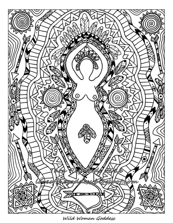 Goddess Art Coloring Pages for Adults Goddess Coloring Page